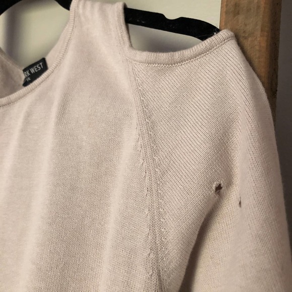 NWT Distressed Open-shoulder Sweater - Picture 3 of 4